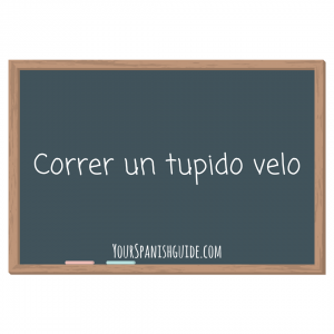 Pizarra virtual en la que pone "correr un tupido velo"