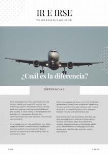 Portada de periódico con un avión